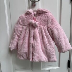 NWOT Play Town 3T Pink Faux Fur Girls Kids Warm Jacket